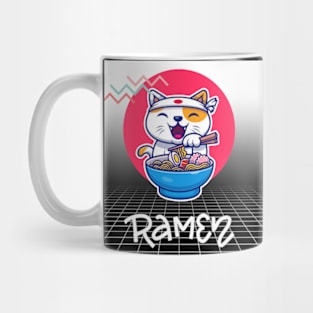 Outrun-Ramen 80s Cat Mug